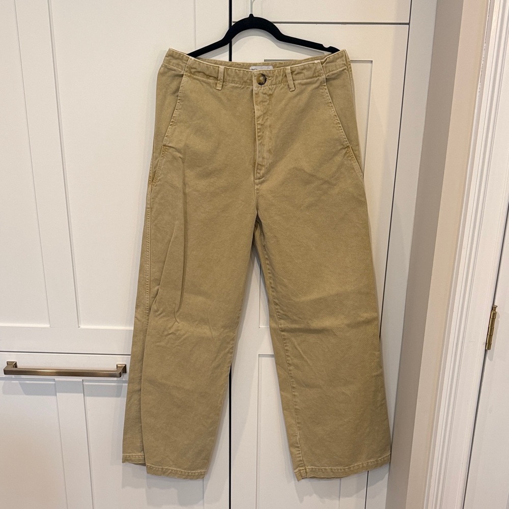 Zara Khaki wide leg Pants